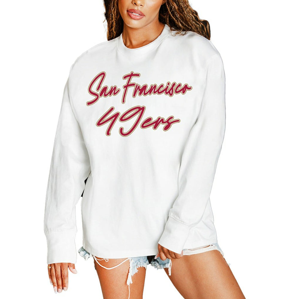 San Francisco 49ers Gameday Couture Women's Classic Comeback Oversized Long Sleeve T-Shirt | NFL On sale