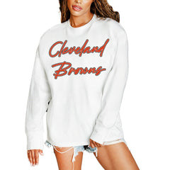 Cleveland Browns Gameday Couture Women's Classic Comeback Oversized Long Sleeve T-Shirt | NFL On sale