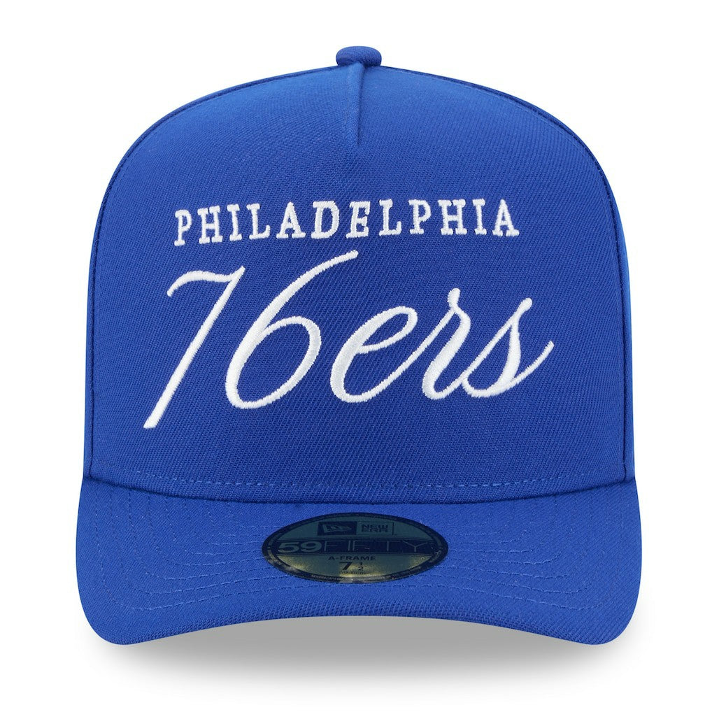 Royal Philadelphia 76ers 2025 NBA Draft A-Frame 59FIFTY Fitted Hat | NBA