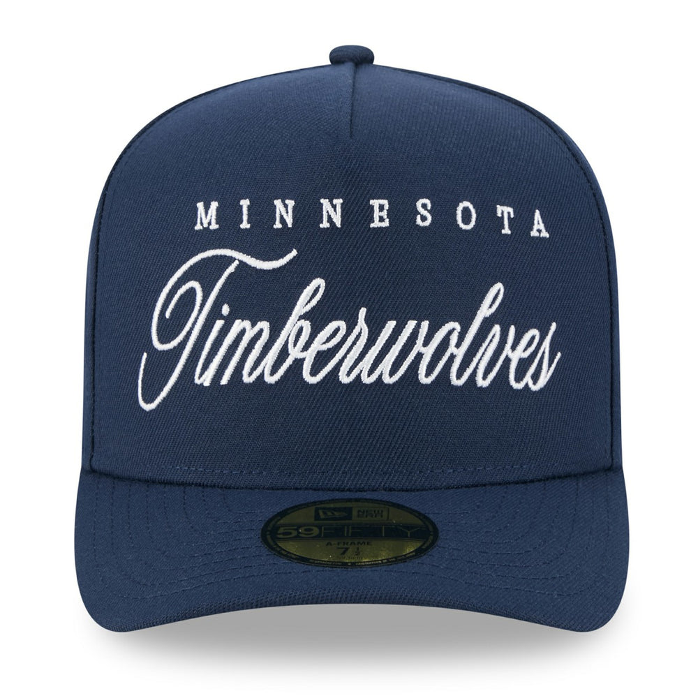 Navy Minnesota Timberwolves 2025 NBA Draft A-Frame 59FIFTY Fitted Hat | NBA