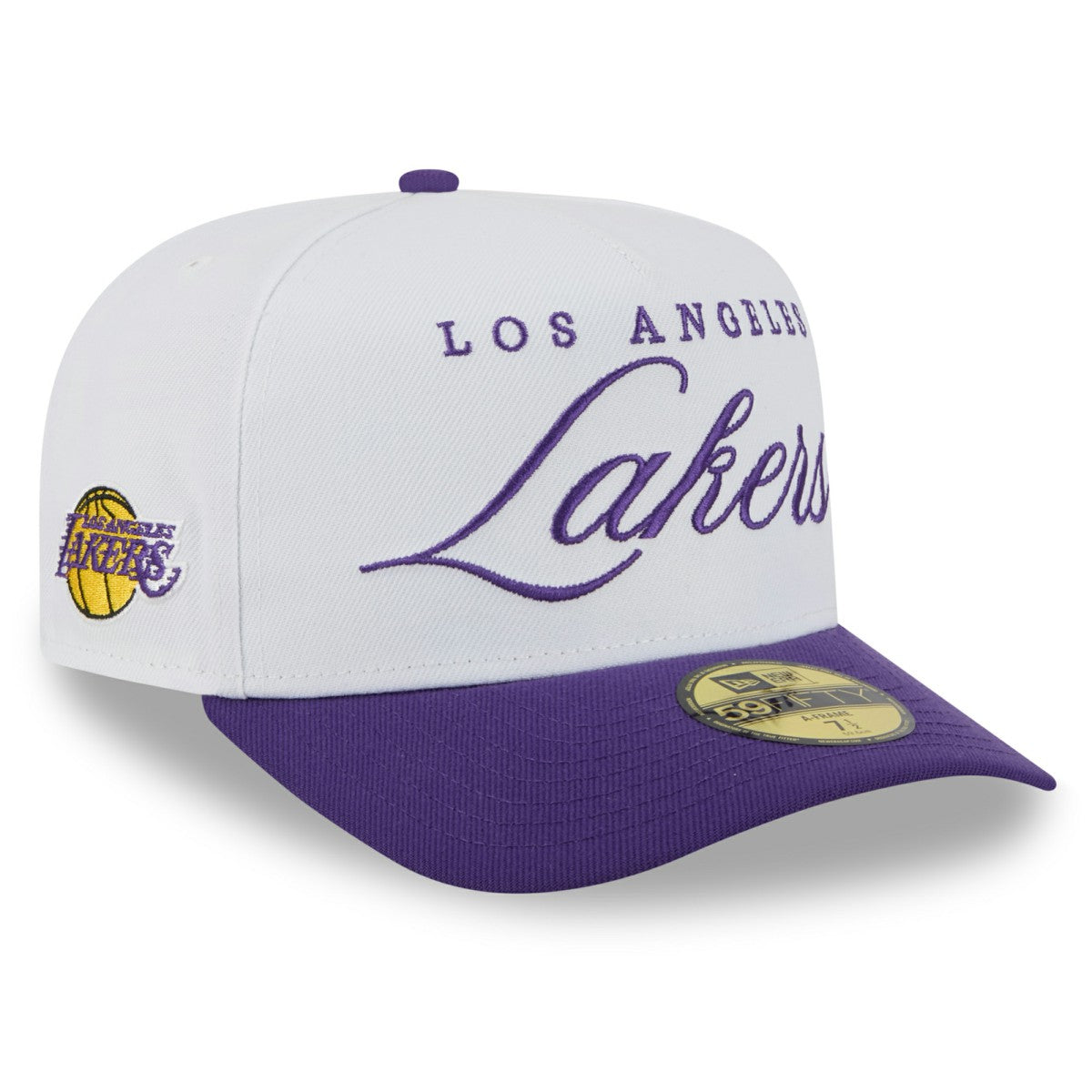 White/Purple Los Angeles Lakers 2025 NBA Draft A-Frame 59FIFTY Fitted Hat | NBA