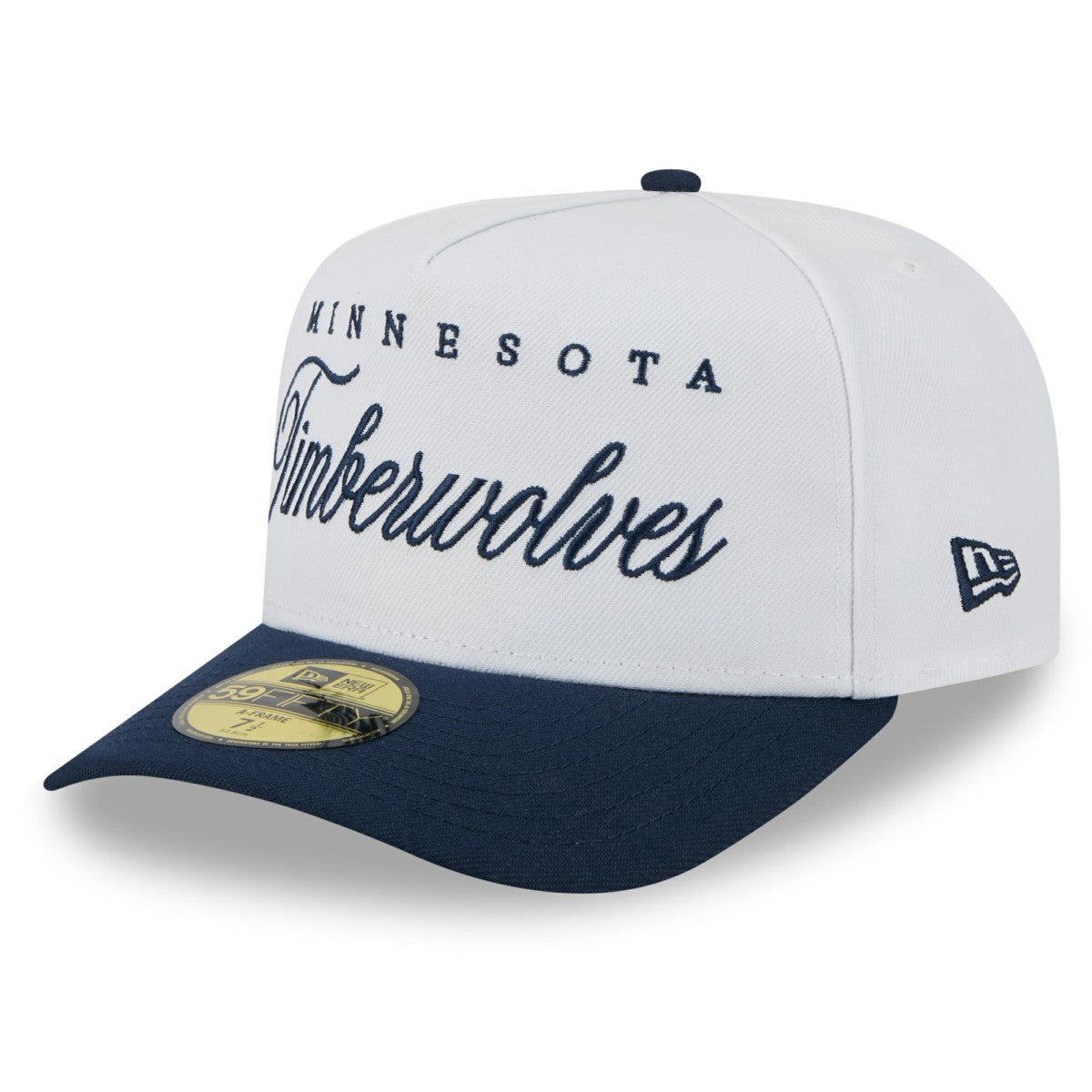 White/Navy Minnesota Timberwolves 2025 NBA Draft A-Frame 59FIFTY Fitted Hat | NBA
