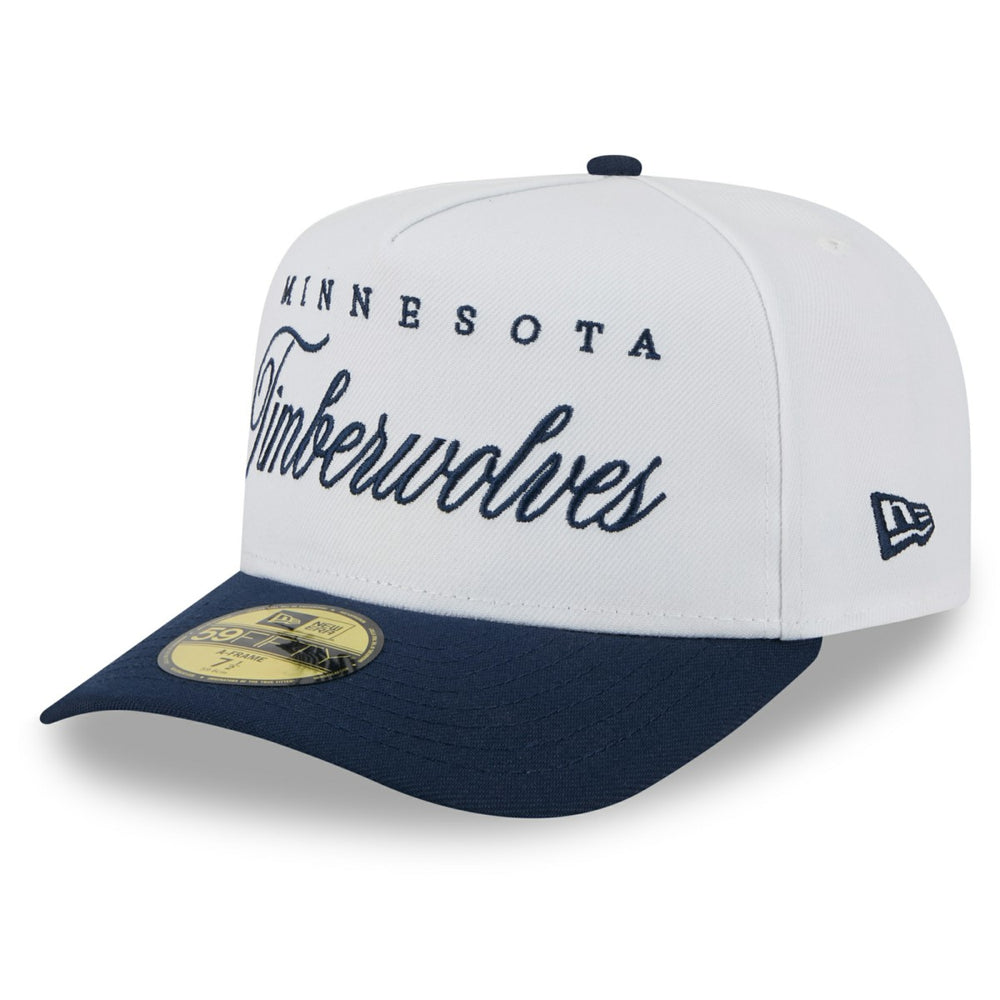 White/Navy Minnesota Timberwolves 2025 NBA Draft A-Frame 59FIFTY Fitted Hat | NBA
