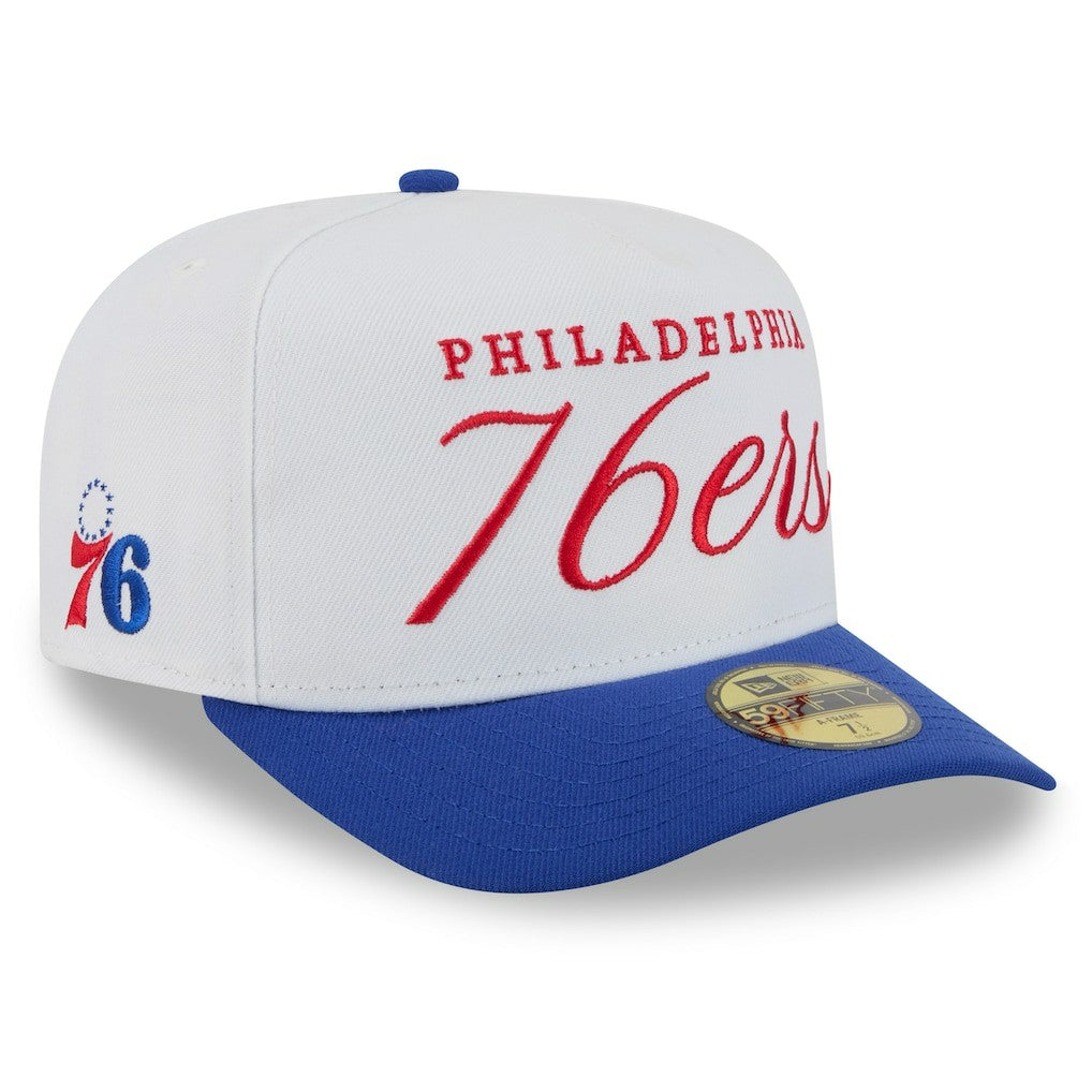 White/Royal Philadelphia 76ers 2025 NBA Draft A-Frame 59FIFTY Fitted Hat | NBA