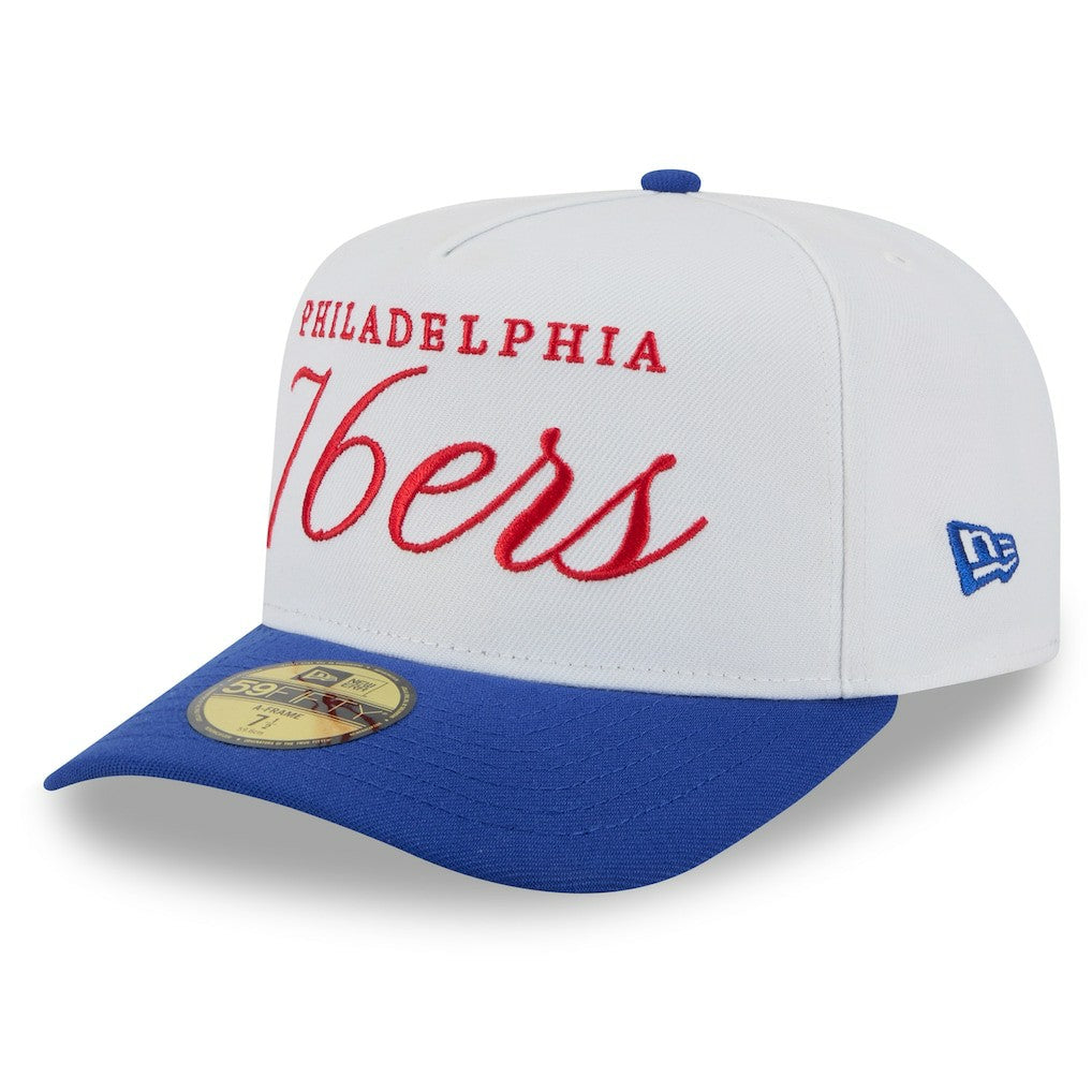 White/Royal Philadelphia 76ers 2025 NBA Draft A-Frame 59FIFTY Fitted Hat | NBA
