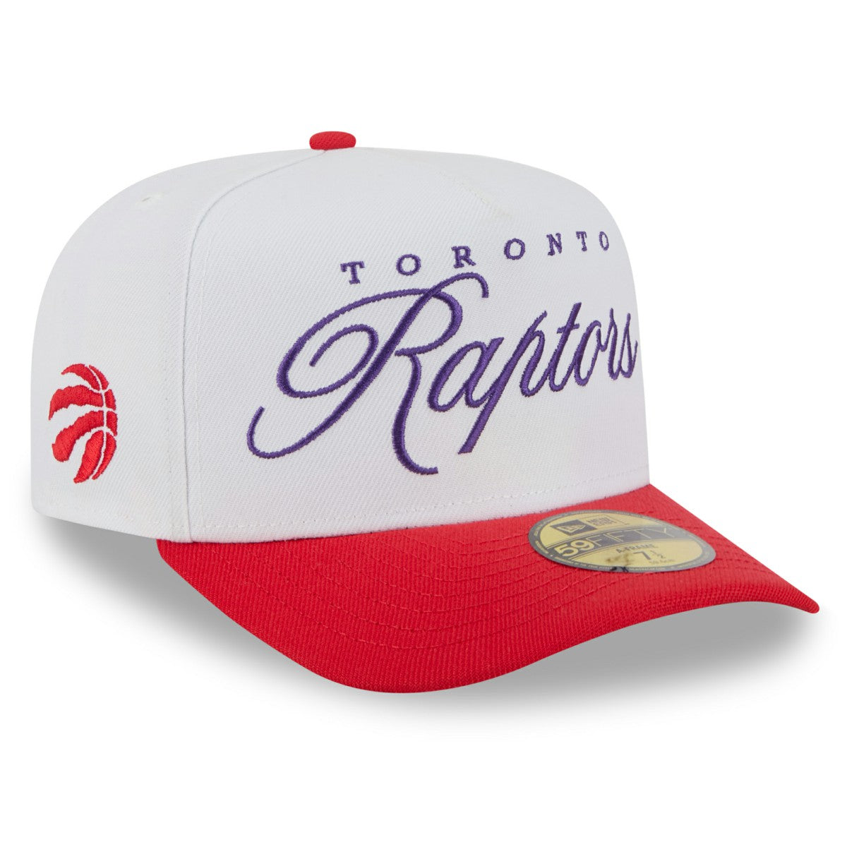 White/Red Toronto Raptors 2025 NBA Draft A-Frame 59FIFTY Fitted Hat | NBA