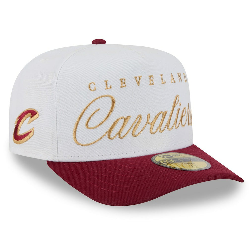 White/Wine Cleveland Cavaliers 2025 NBA Draft A-Frame 59FIFTY Fitted Hat sale | NBA