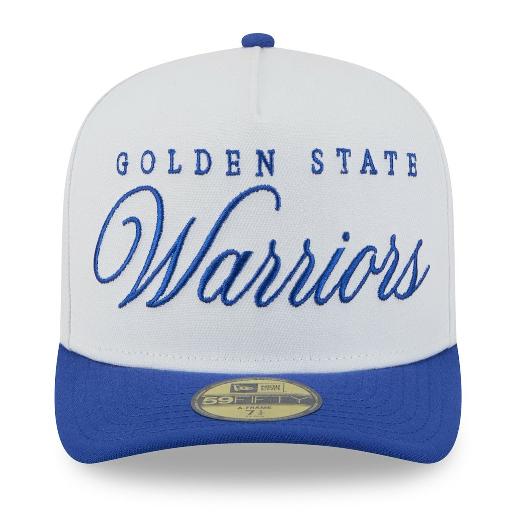 White/Royal Golden State Warriors 2025 NBA Draft A-Frame 59FIFTY Fitted Hat sale | NBA