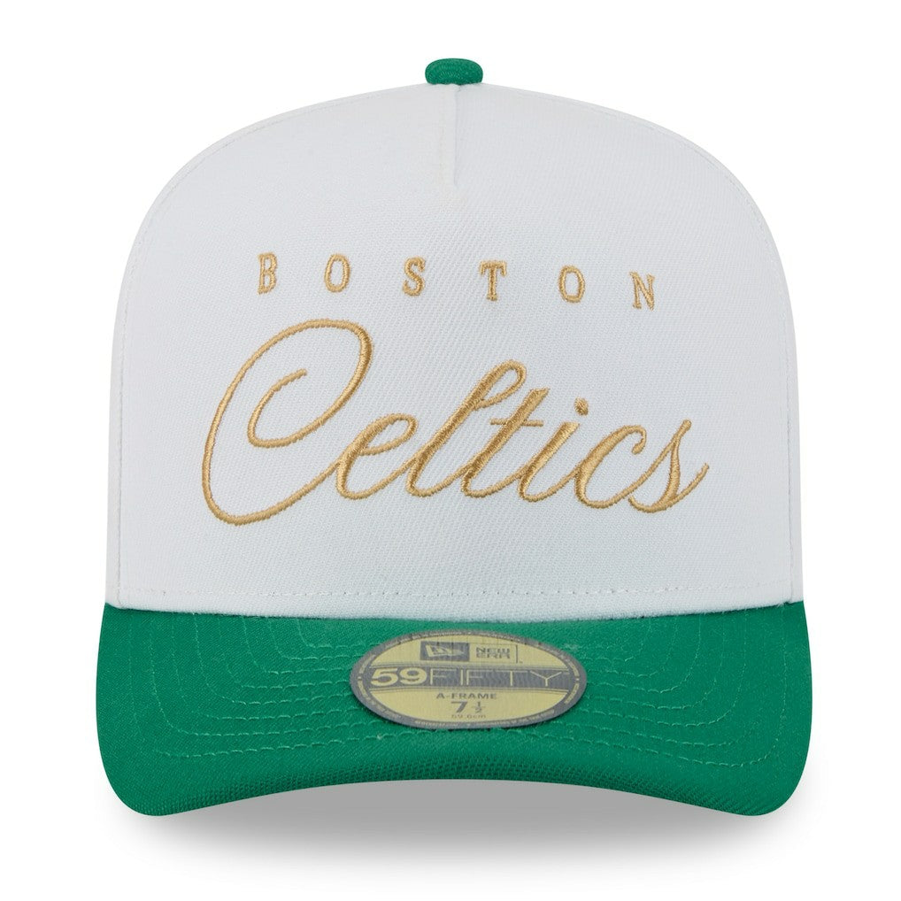 White/Kelly Green Boston Celtics 2025 NBA Draft A-Frame 59FIFTY Fitted Hat | NBA