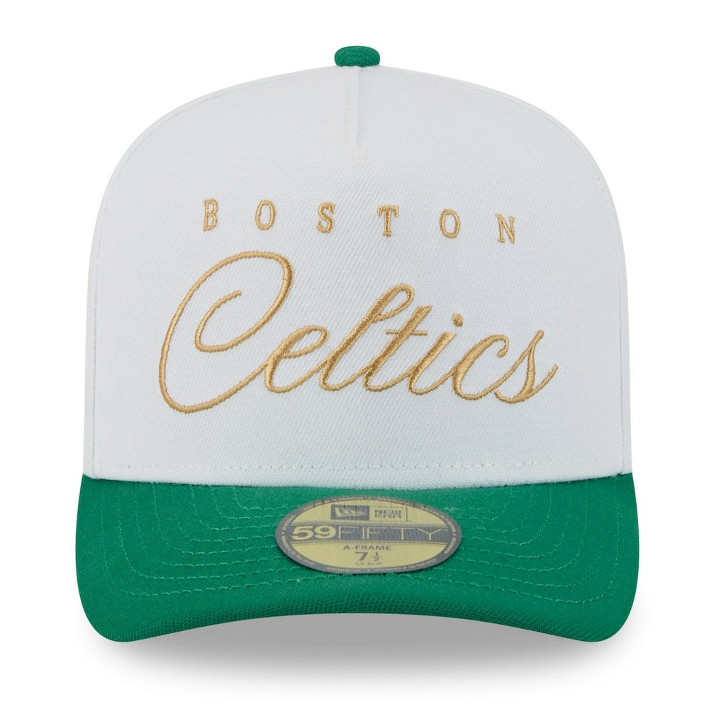 White/Kelly Green Boston Celtics 2025 NBA Draft A-Frame 59FIFTY Fitted Hat | NBA