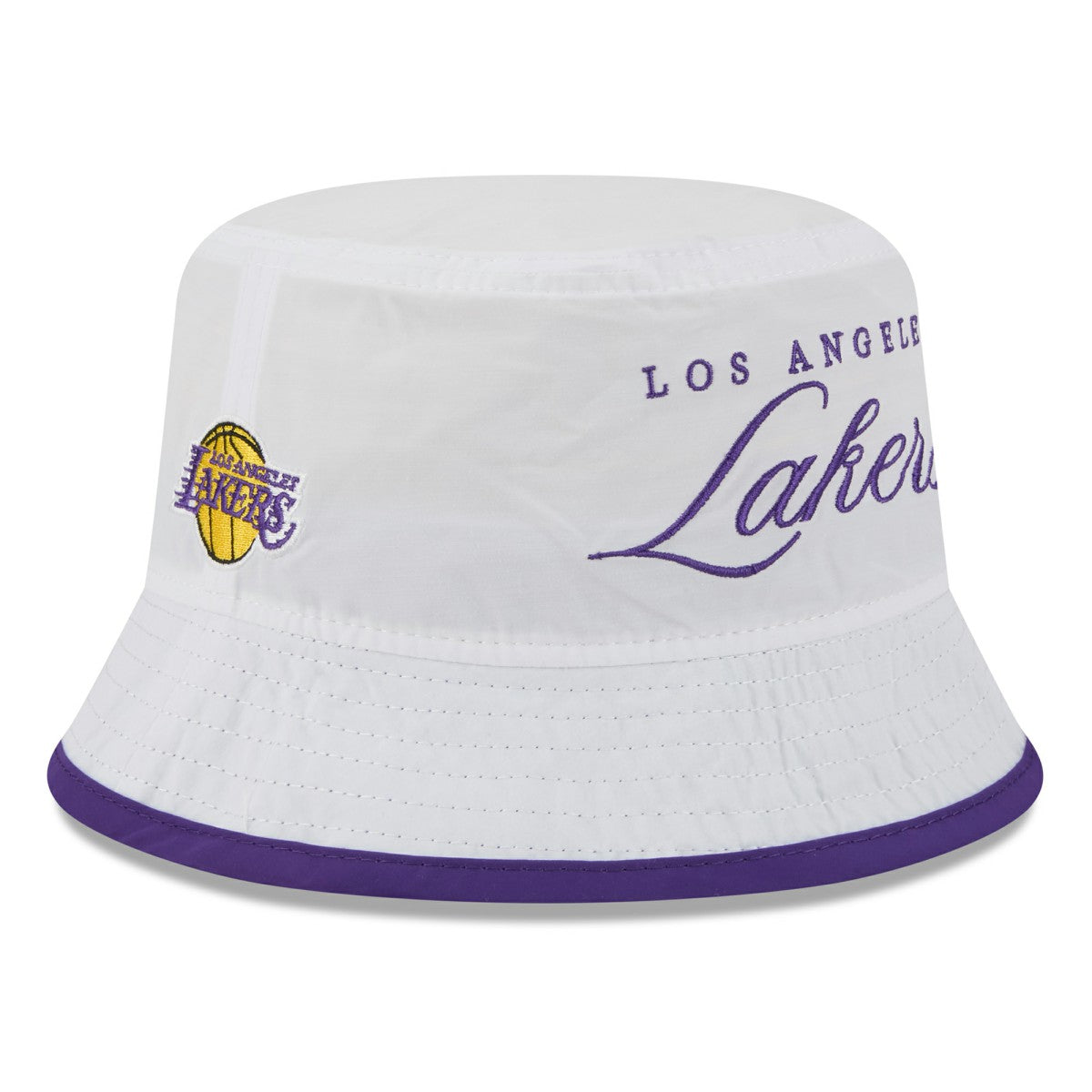 White/Purple Los Angeles Lakers 2025 NBA Draft Nylon Bucket Hat | NBA
