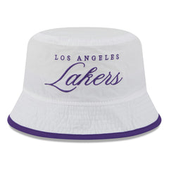 White/Purple Los Angeles Lakers 2025 NBA Draft Nylon Bucket Hat | NBA