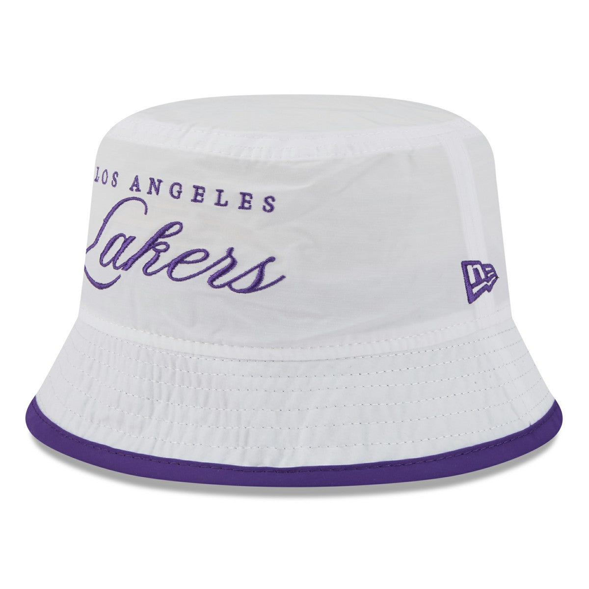 White/Purple Los Angeles Lakers 2025 NBA Draft Nylon Bucket Hat | NBA