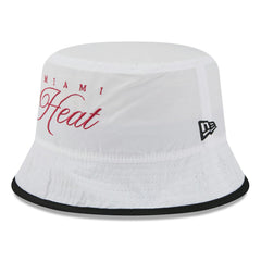 White/Black Miami Heat 2025 NBA Draft Nylon Bucket Hat | NBA