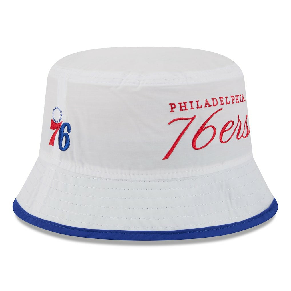 White/Royal Philadelphia 76ers 2025 NBA Draft Nylon Bucket Hat | NBA