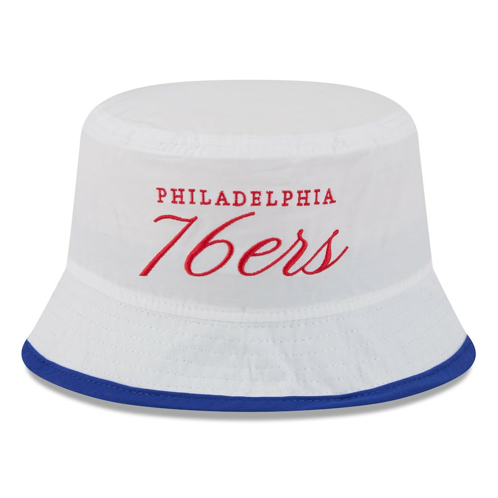 White/Royal Philadelphia 76ers 2025 NBA Draft Nylon Bucket Hat | NBA