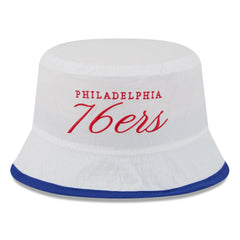 White/Royal Philadelphia 76ers 2025 NBA Draft Nylon Bucket Hat | NBA
