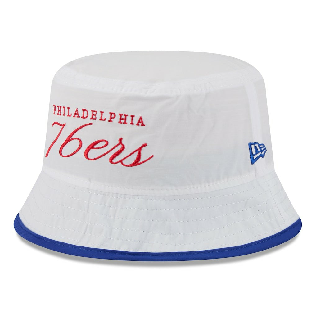 White/Royal Philadelphia 76ers 2025 NBA Draft Nylon Bucket Hat | NBA