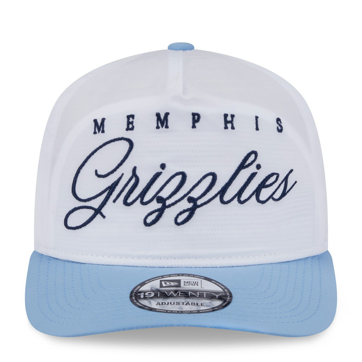 White/Light Blue Memphis Grizzlies 2025 NBA Draft On-Stage Nylon 19TWENTY Adjustable Hat | NBA