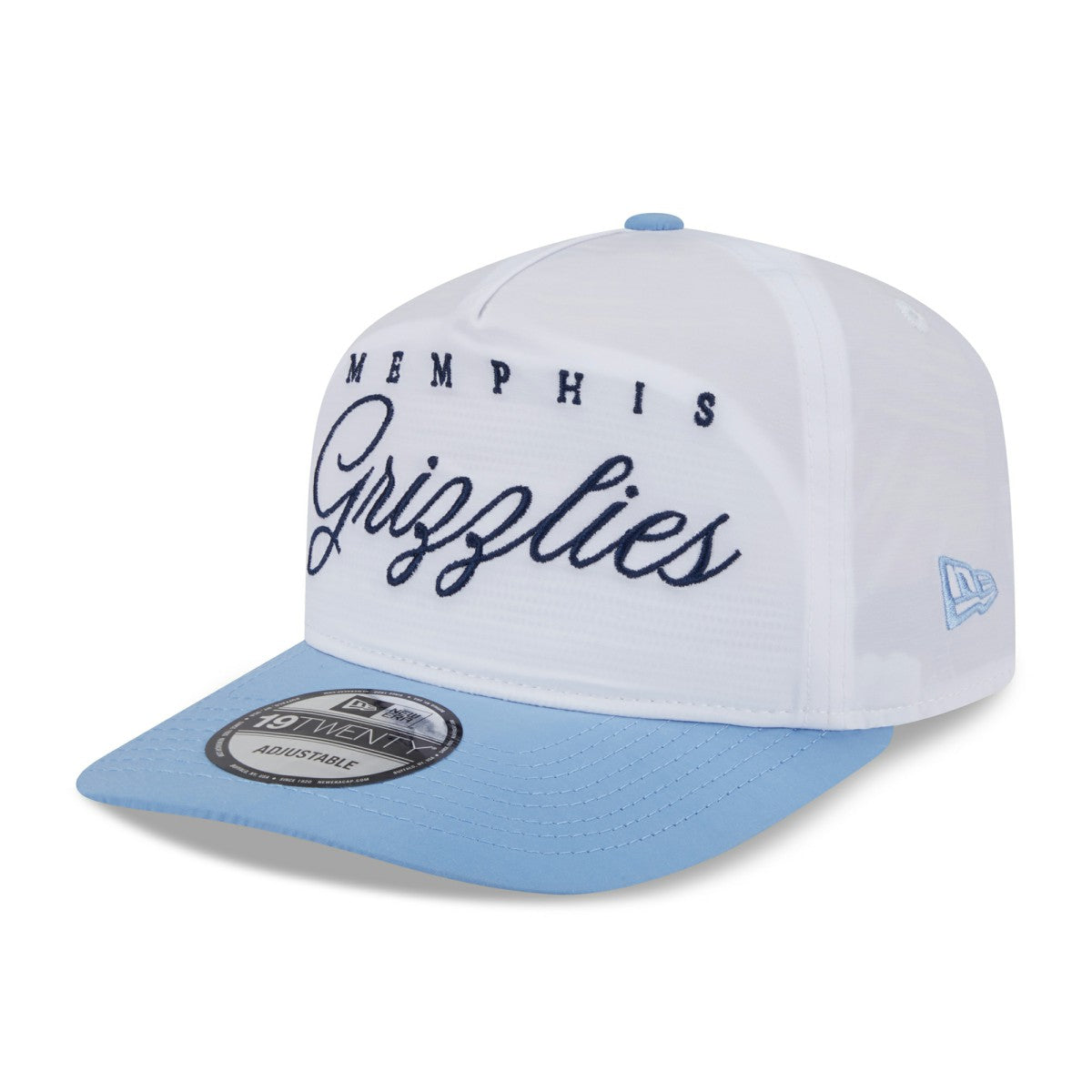 White/Light Blue Memphis Grizzlies 2025 NBA Draft On-Stage Nylon 19TWENTY Adjustable Hat | NBA