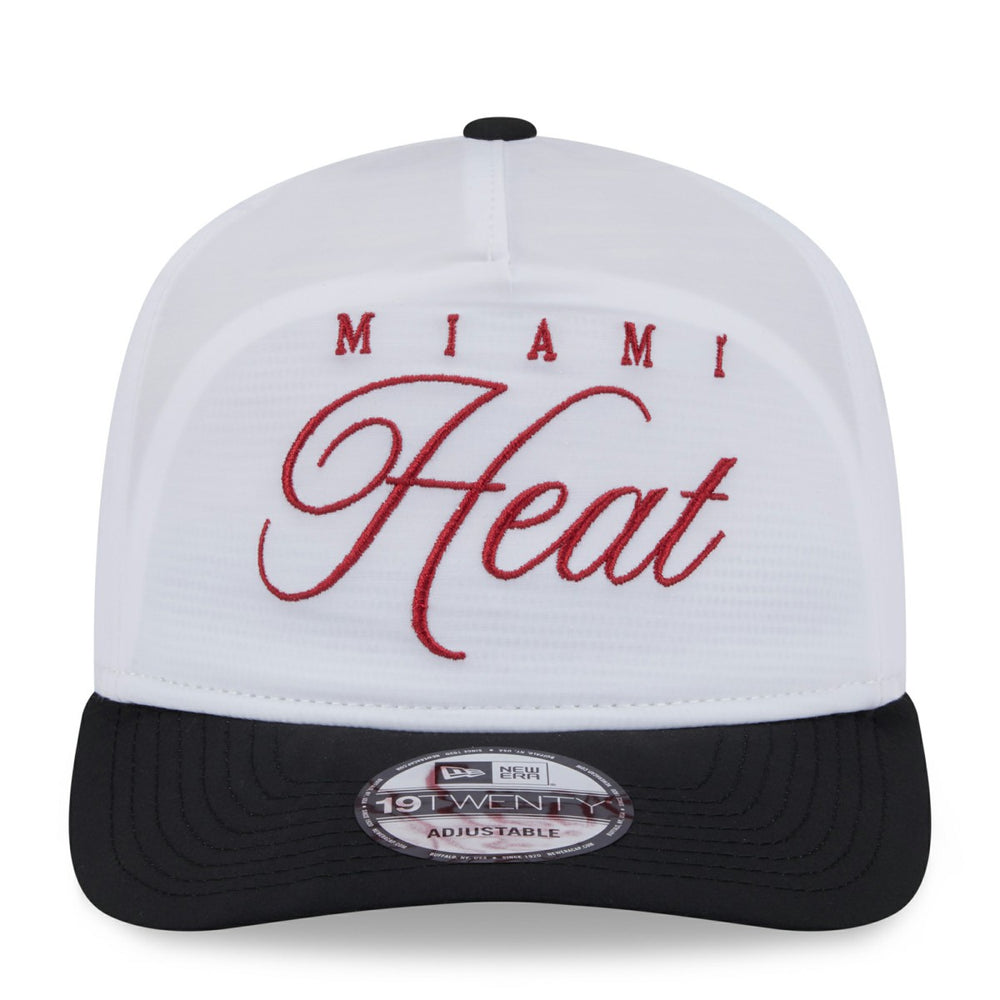 White/Black Miami Heat 2025 NBA Draft On-Stage Nylon 19TWENTY Adjustable Hat | NBA
