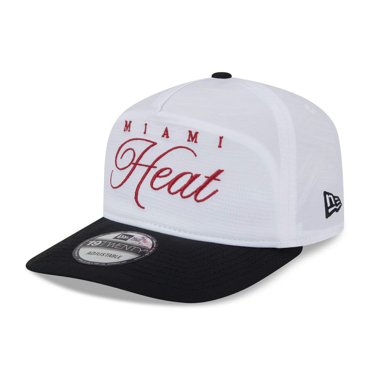 White/Black Miami Heat 2025 NBA Draft On-Stage Nylon 19TWENTY Adjustable Hat | NBA