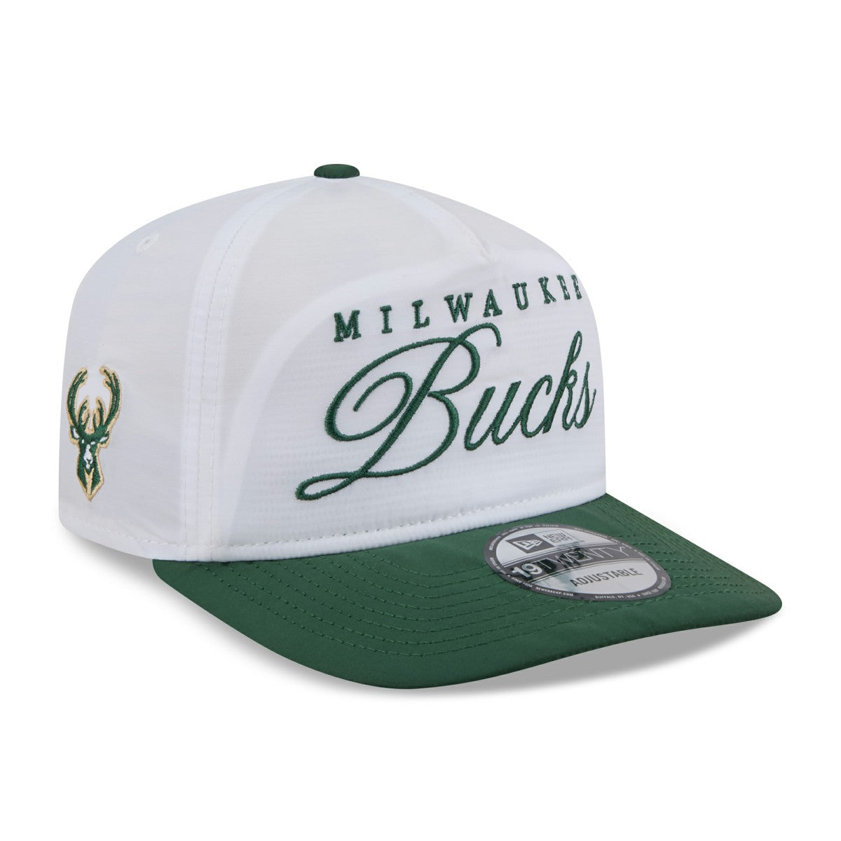 White/Hunter Green Milwaukee Bucks 2025 NBA Draft On-Stage Nylon 19TWENTY Adjustable Hat | NBA