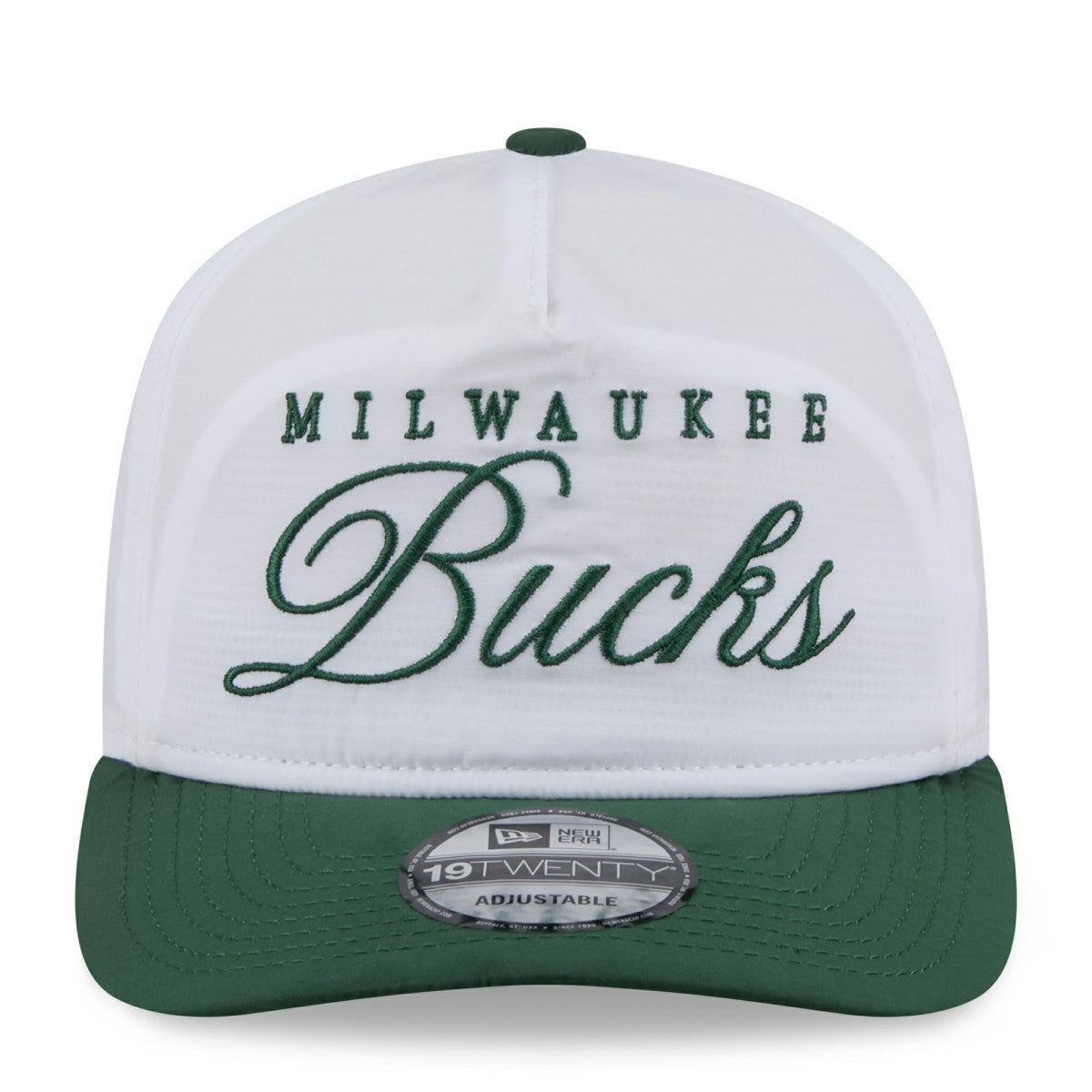 White/Hunter Green Milwaukee Bucks 2025 NBA Draft On-Stage Nylon 19TWENTY Adjustable Hat | NBA