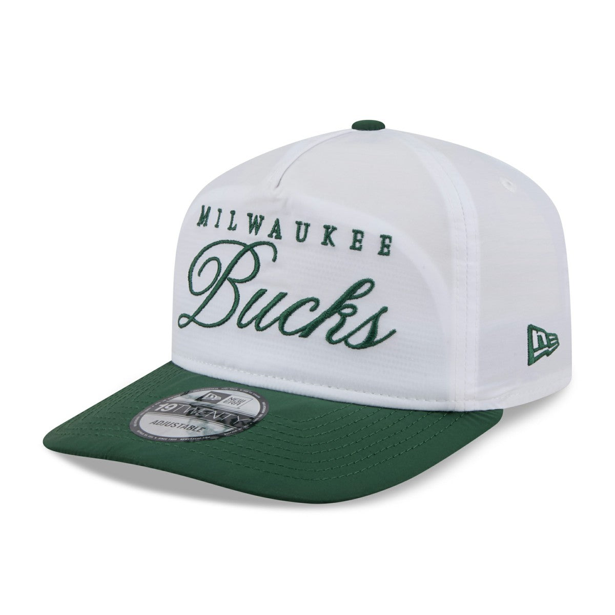 White/Hunter Green Milwaukee Bucks 2025 NBA Draft On-Stage Nylon 19TWENTY Adjustable Hat | NBA