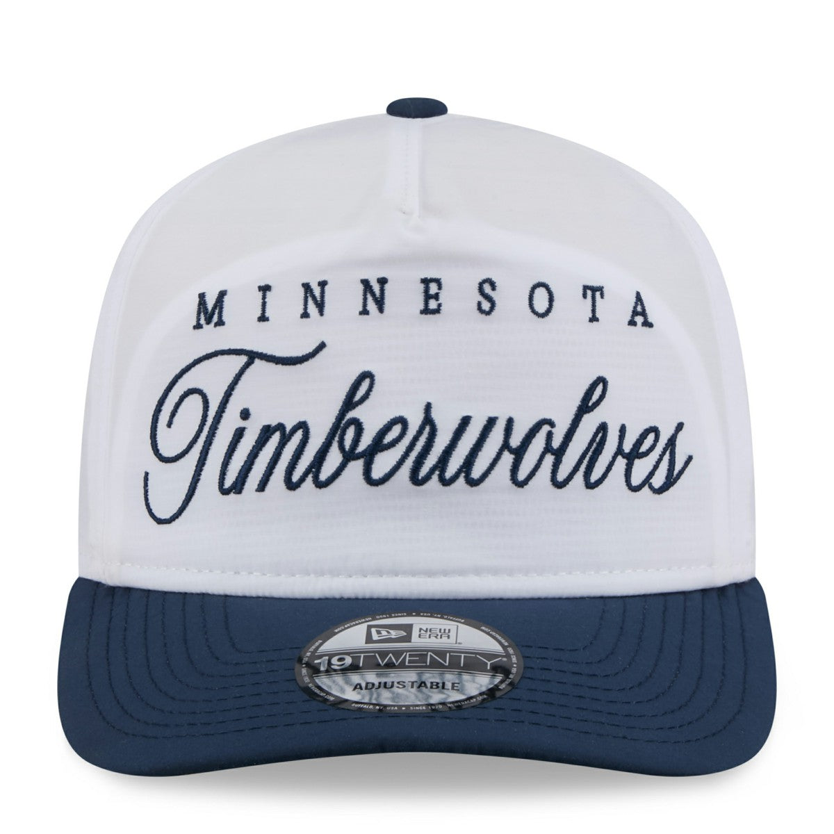 White/Navy Minnesota Timberwolves 2025 NBA Draft On-Stage Nylon 19TWENTY Adjustable Hat | NBA