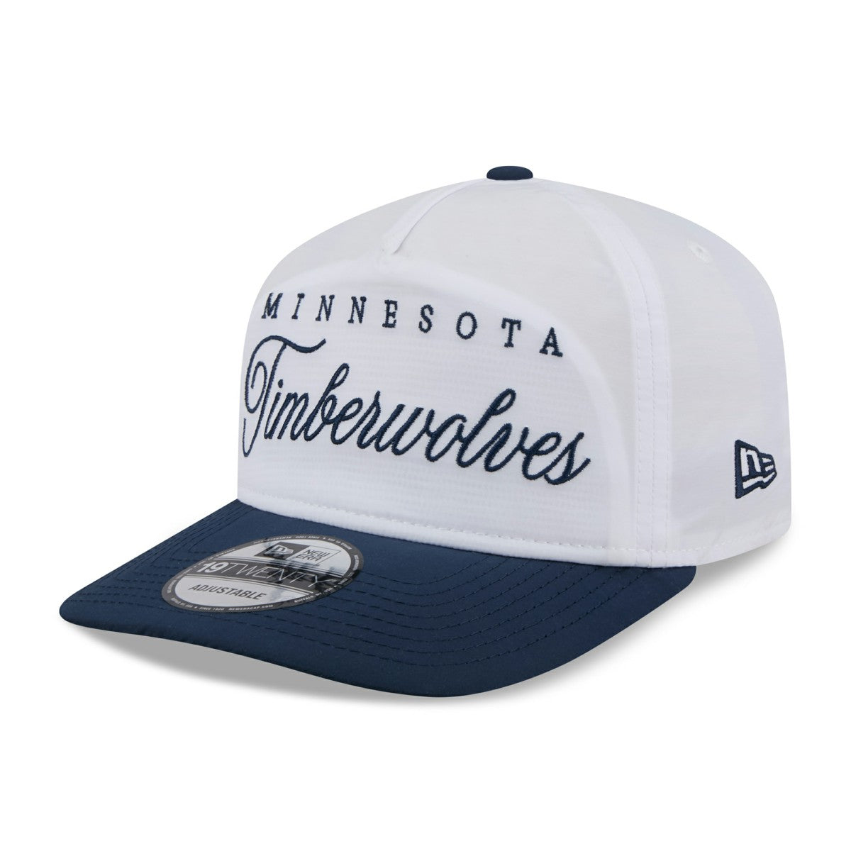 White/Navy Minnesota Timberwolves 2025 NBA Draft On-Stage Nylon 19TWENTY Adjustable Hat | NBA