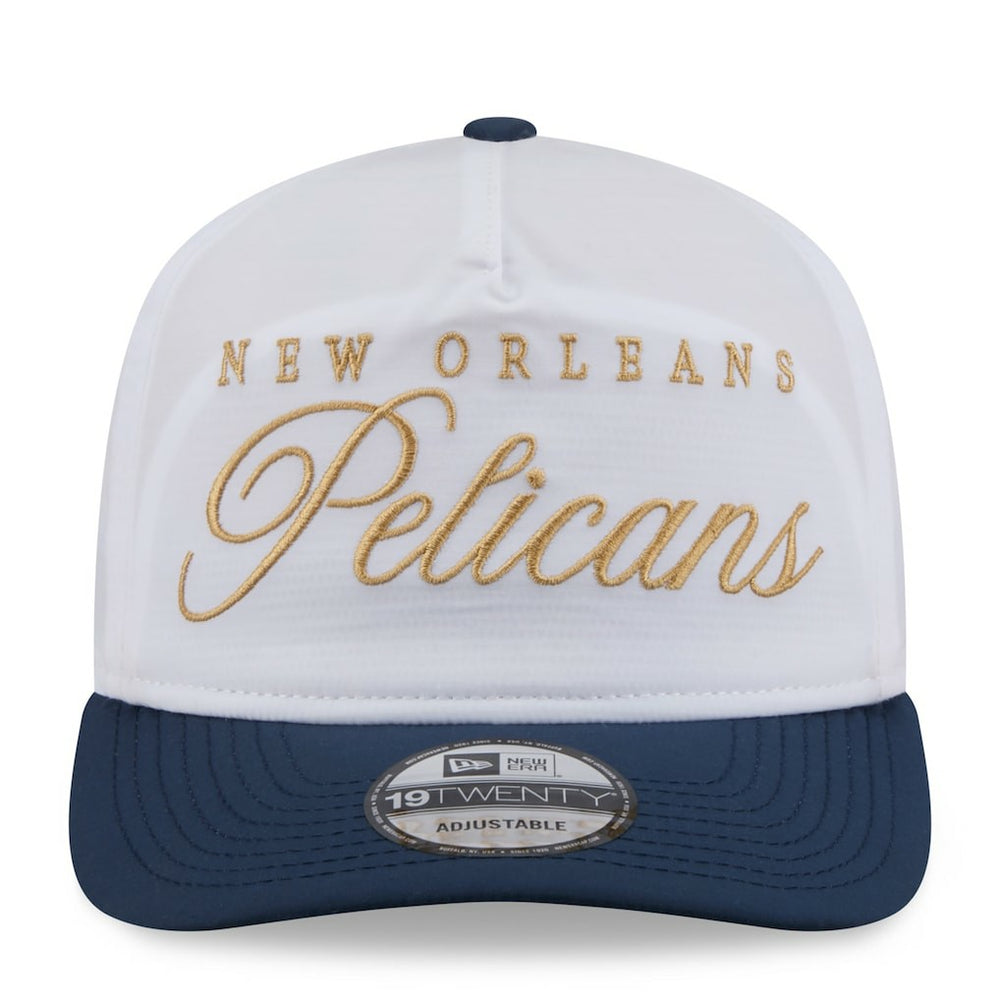 White/Navy New Orleans Pelicans 2025 NBA Draft On-Stage Nylon 19TWENTY Adjustable Hat | NBA