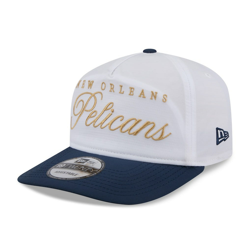 White/Navy New Orleans Pelicans 2025 NBA Draft On-Stage Nylon 19TWENTY Adjustable Hat | NBA