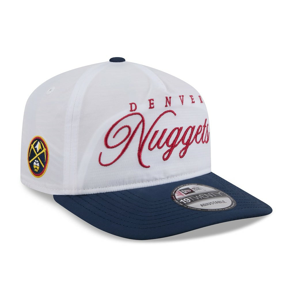 White/Navy Denver Nuggets 2025 NBA Draft On-Stage Nylon 19TWENTY Adjustable Hat sale | NBA