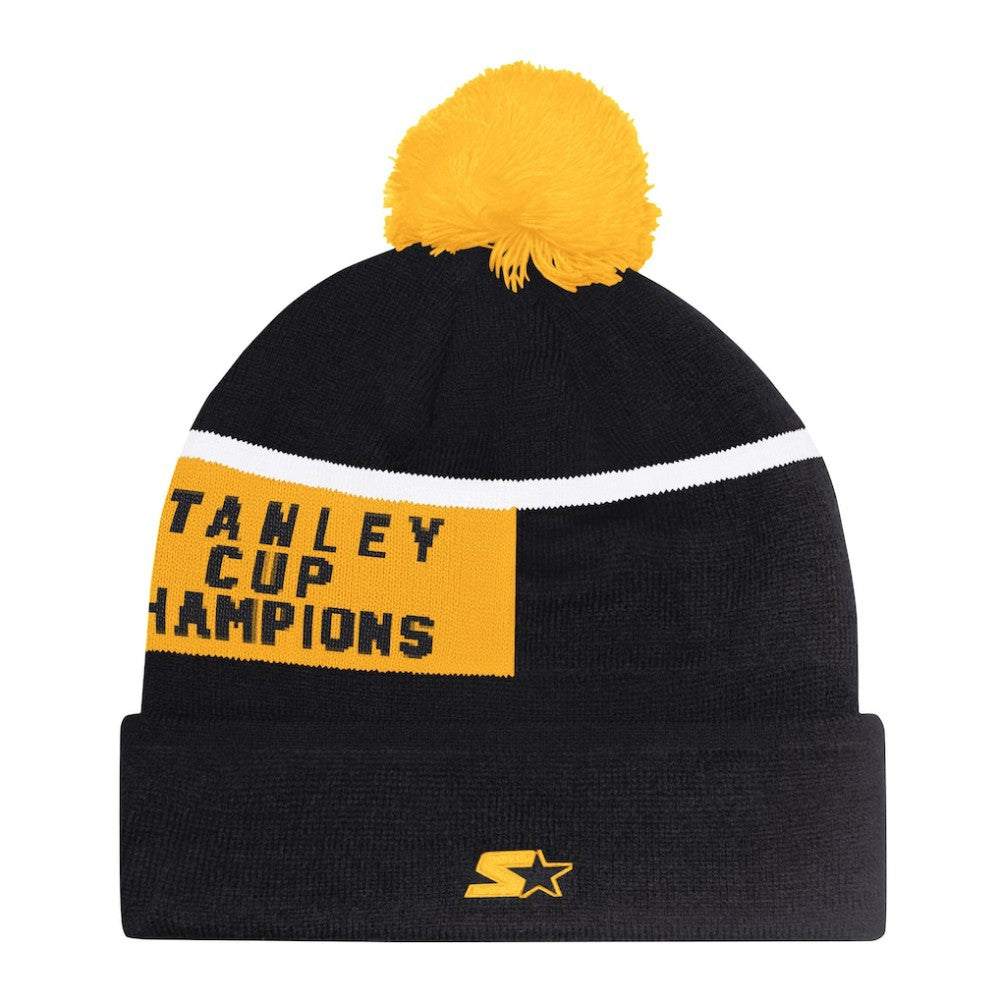 Boston Bruins Starter Chyron Commemorative Cuffed Knit Hat with Pom -  NHL Hats