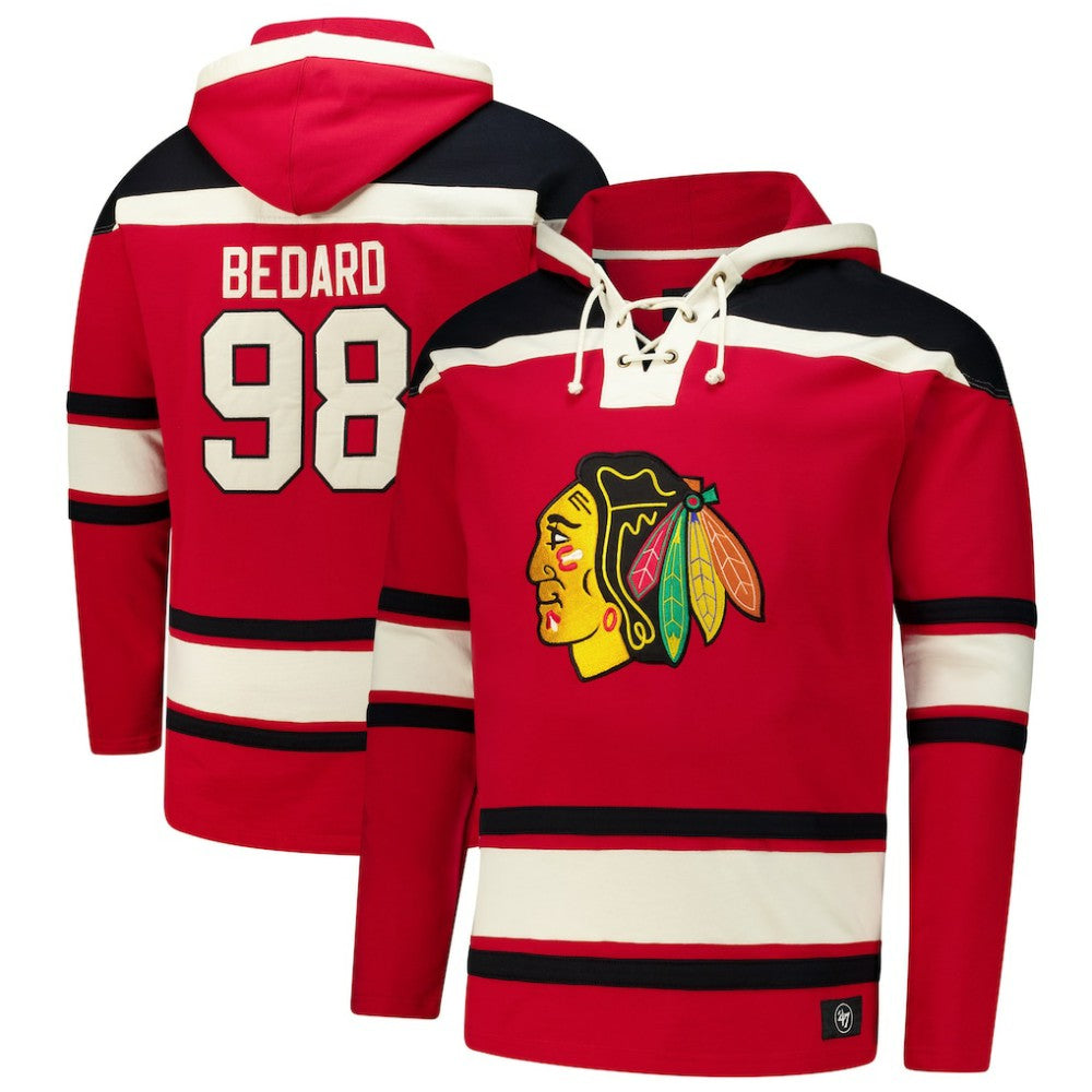 Connor Bedard Chicago Blackhawks '47 Big & Tall Lace-up Pullover Hoodie -  NHL Hoodies