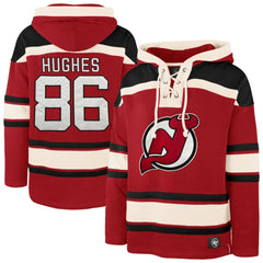 Jack Hughes New Jersey Devils '47 Big & Tall Lace-up Pullover Hoodie -  NHL Jerseys