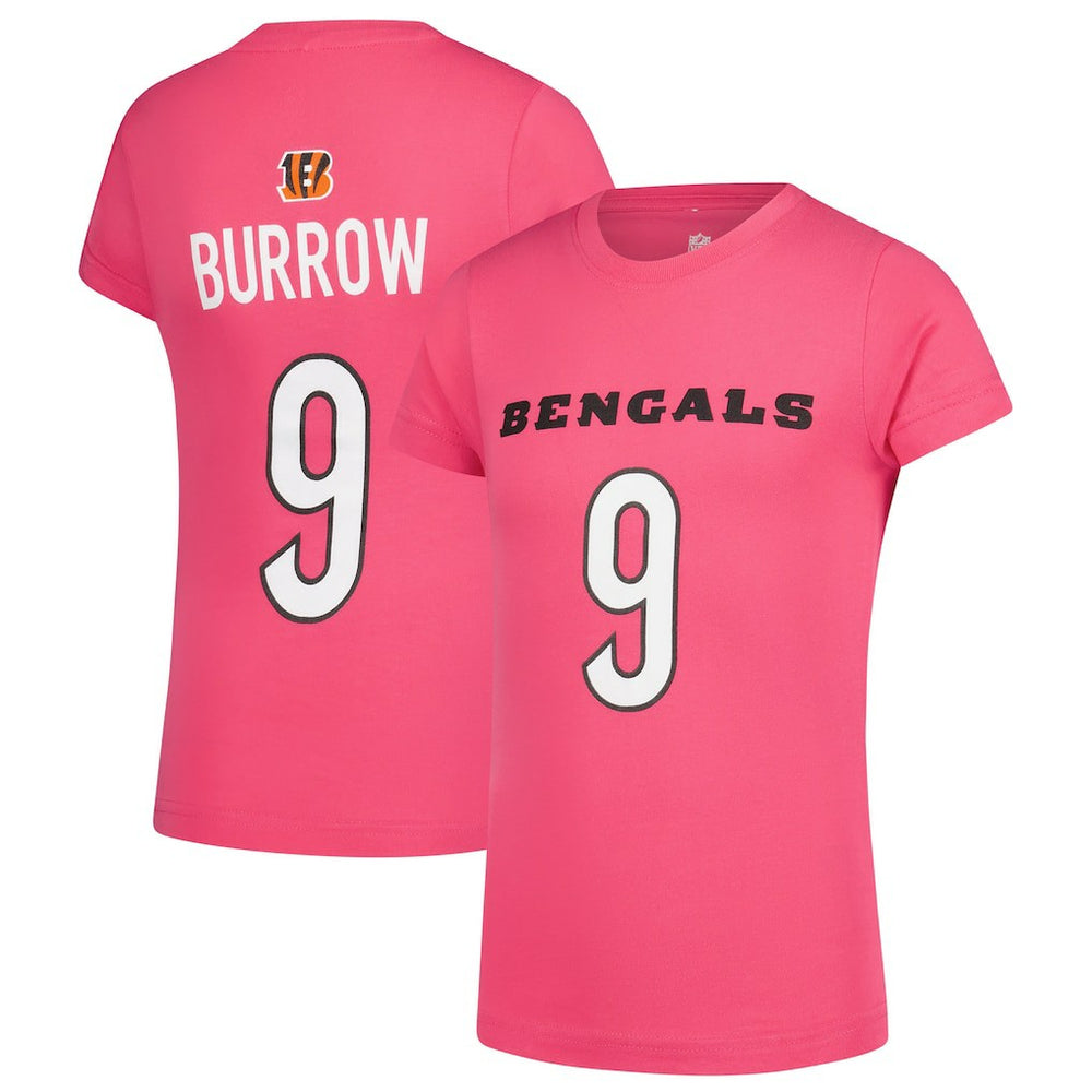 Cincinnati Bengals Joe Burrow  Girls Youth Player Name & Number T-Shirt | NFL Near me