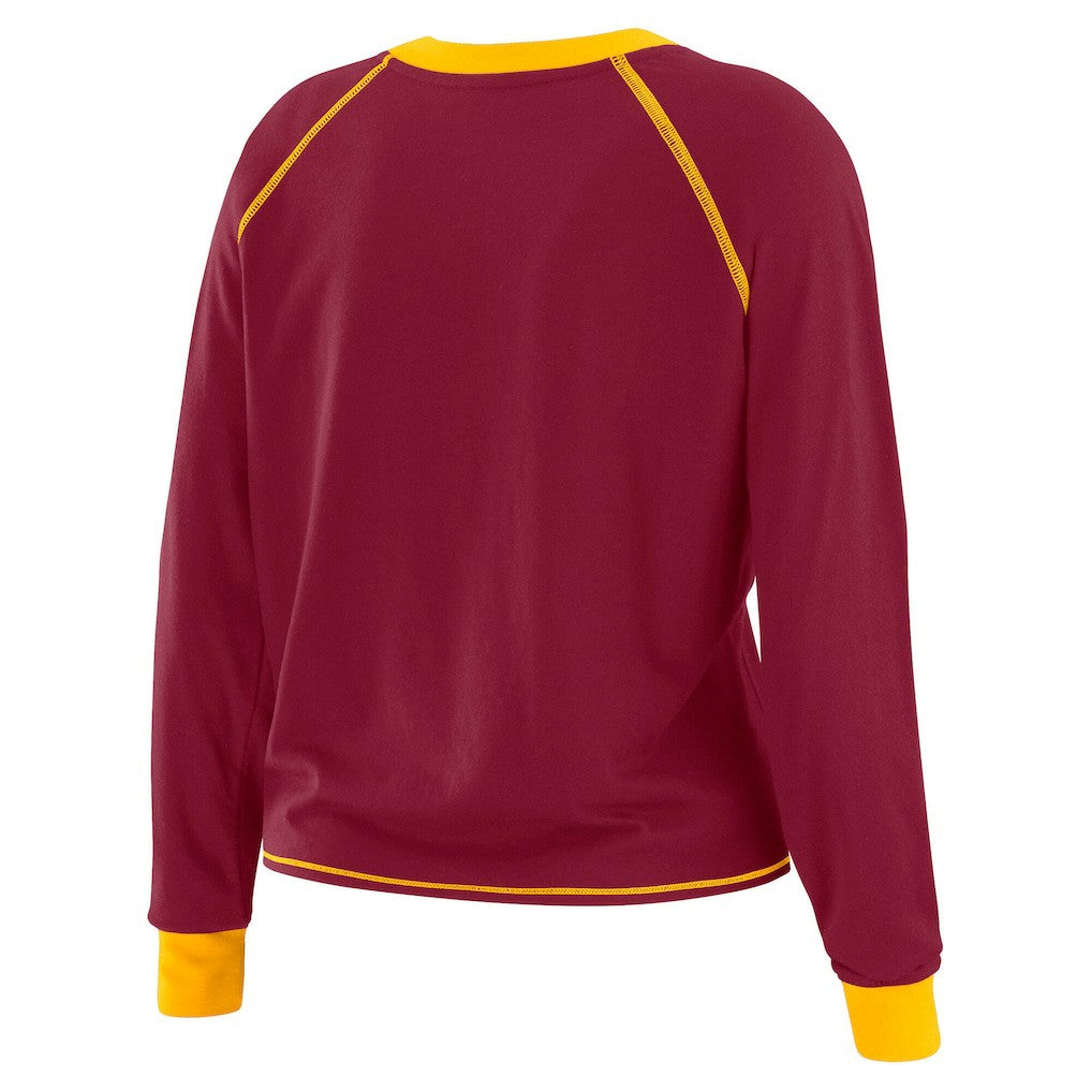 Washington Commanders WEAR by Erin Andrews Women's Plus Size Tie-Front Long Sleeve Top | NFL Hot