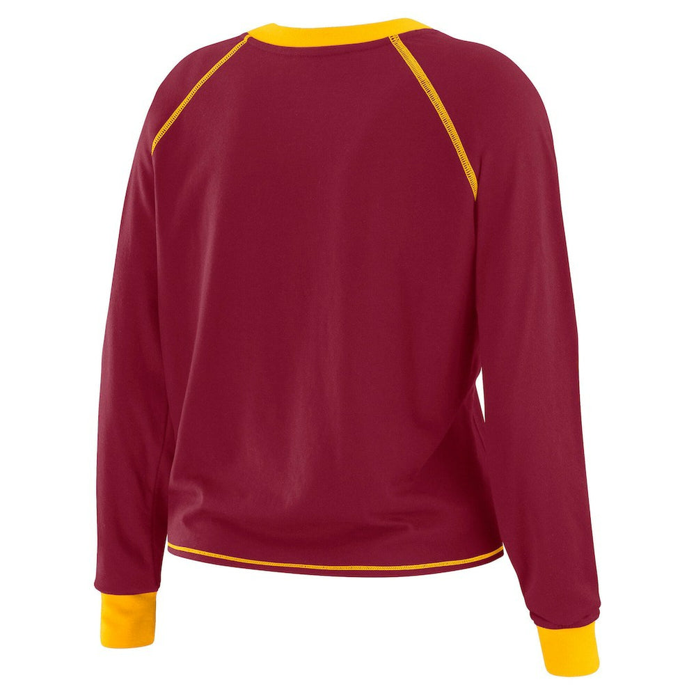 Washington Commanders WEAR by Erin Andrews Women's Plus Size Tie-Front Long Sleeve Top | NFL Hot