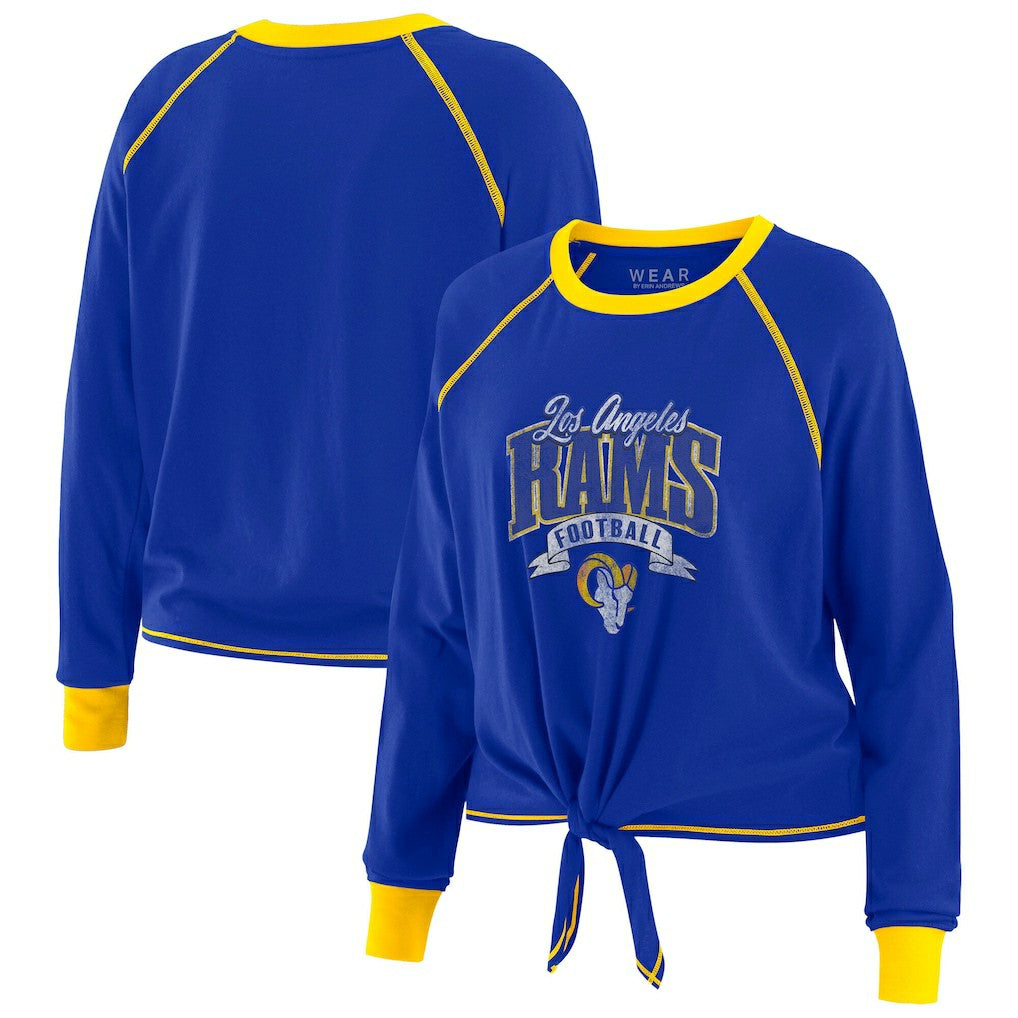 Los Angeles Rams WEAR by Erin Andrews Women's Plus Size Tie-Front Long Sleeve Top | NFL Online
