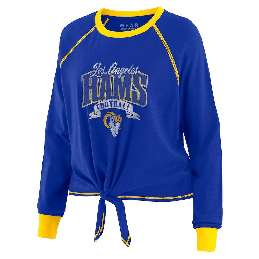 Los Angeles Rams WEAR by Erin Andrews Women's Plus Size Tie-Front Long Sleeve Top | NFL Online