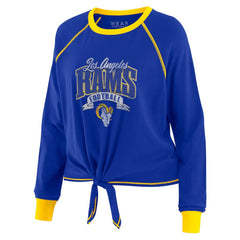 Los Angeles Rams WEAR by Erin Andrews Women's Plus Size Tie-Front Long Sleeve Top | NFL Online