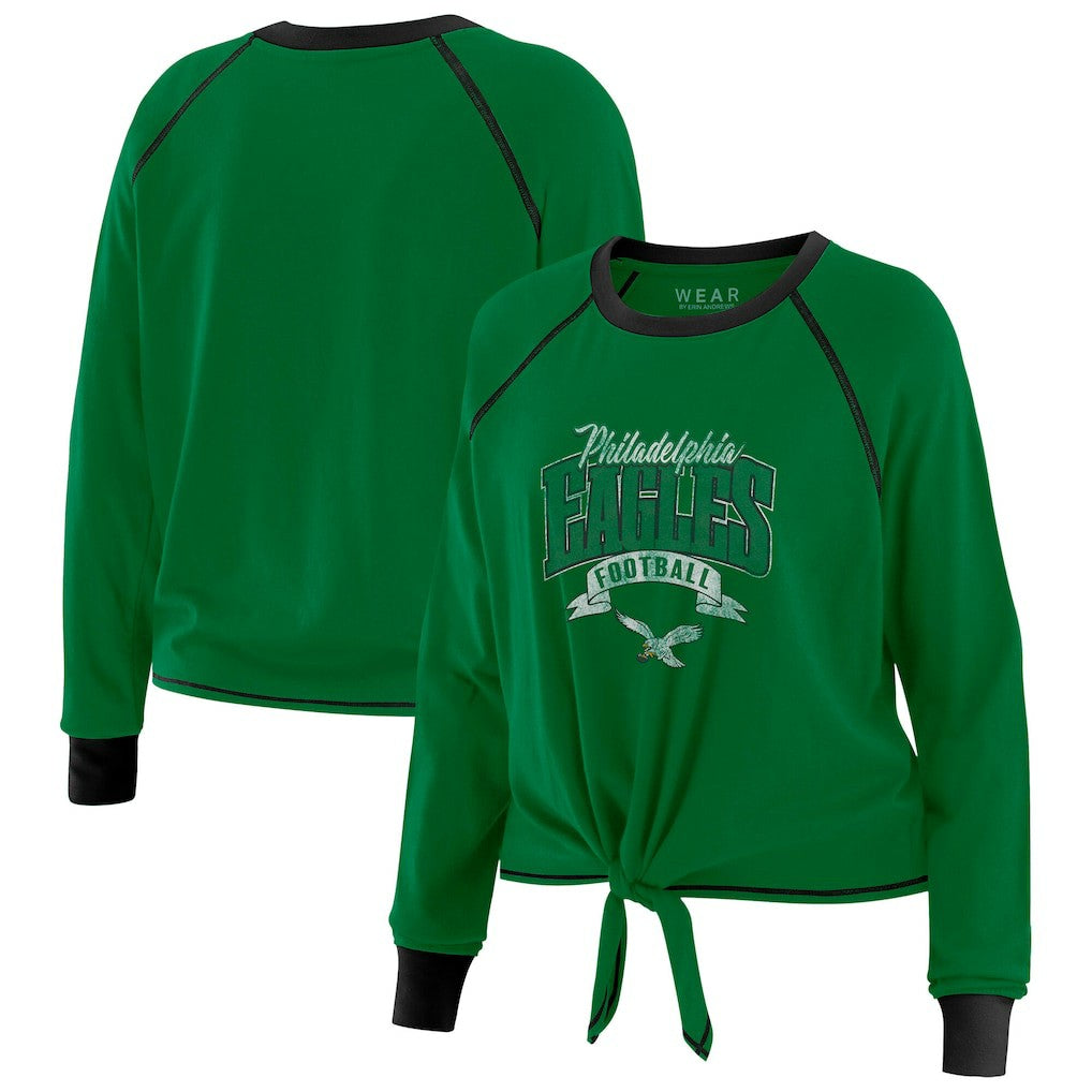 Philadelphia Eagles WEAR by Erin Andrews Women's Plus Size Tie-Front Long Sleeve Top | NFL Near me