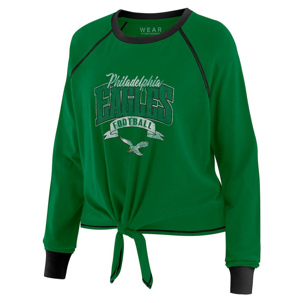 Philadelphia Eagles WEAR by Erin Andrews Women's Plus Size Tie-Front Long Sleeve Top | NFL Near me