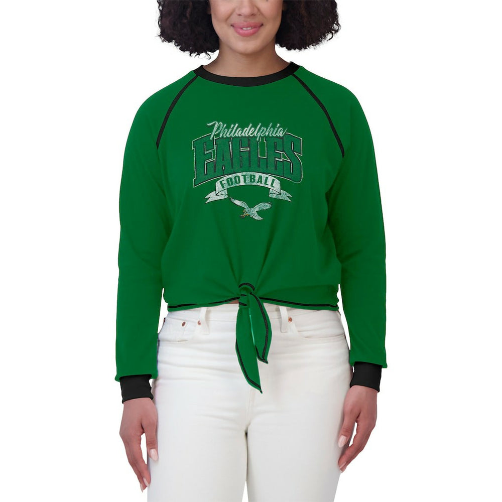 Philadelphia Eagles WEAR by Erin Andrews Women's Plus Size Tie-Front Long Sleeve Top | NFL Near me