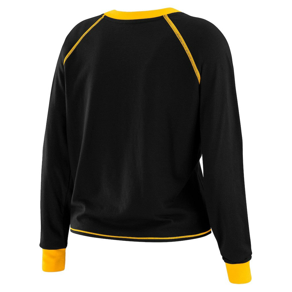 Pittsburgh Steelers WEAR by Erin Andrews Women's Plus Size Tie-Front Long Sleeve Top | NFL Near me