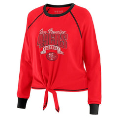 San Francisco 49ers WEAR by Erin Andrews Women's Plus Size Tie-Front Long Sleeve Top | NFL US