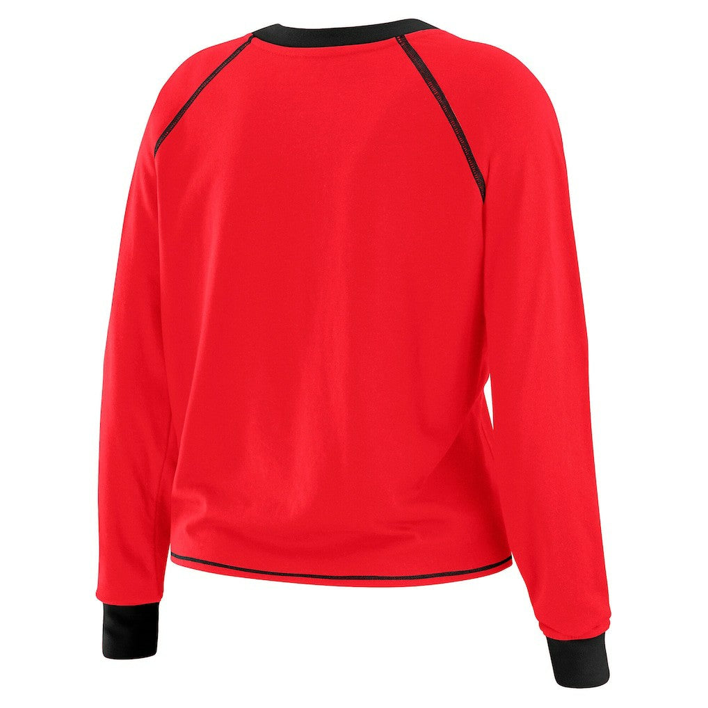 San Francisco 49ers WEAR by Erin Andrews Women's Plus Size Tie-Front Long Sleeve Top | NFL US