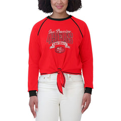 San Francisco 49ers WEAR by Erin Andrews Women's Plus Size Tie-Front Long Sleeve Top | NFL US